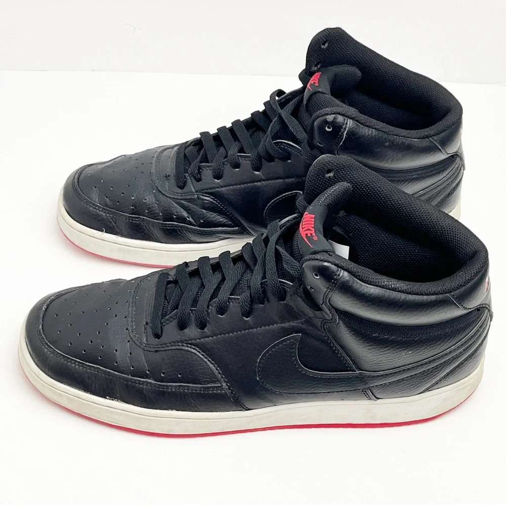 NIKE Court Vision Black Mid Rise Sneakers CD5466-005 Men’s 13 Gym Practice